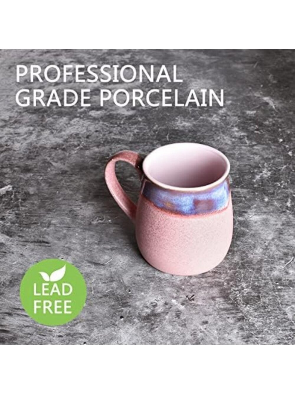 Large Pink Ceramic Coffee Mug - 21 Oz Big Tea Cup for Home & Office, Microwave - Picture 4 of 6